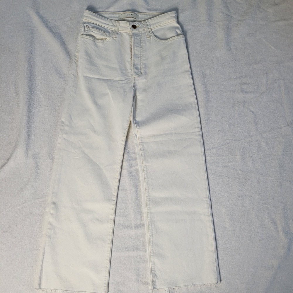 Joe's Jeans The Blake High Rise Wide Leg Crop Off White Button Fly Jeans Size 24